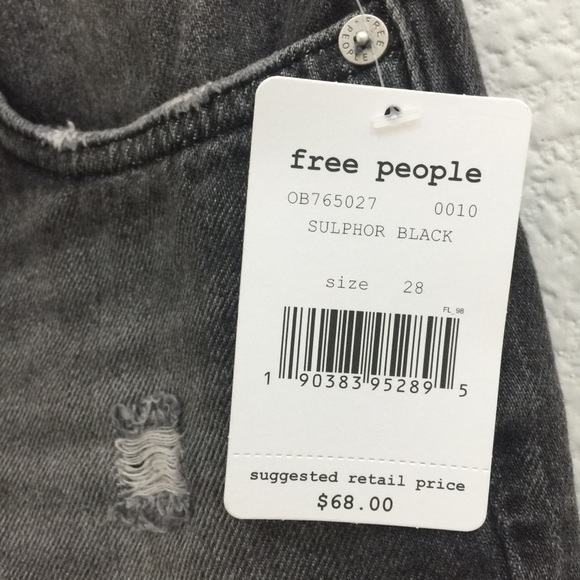 Free People Black/gray distressed Shorts NWT - Picture 5 of 8